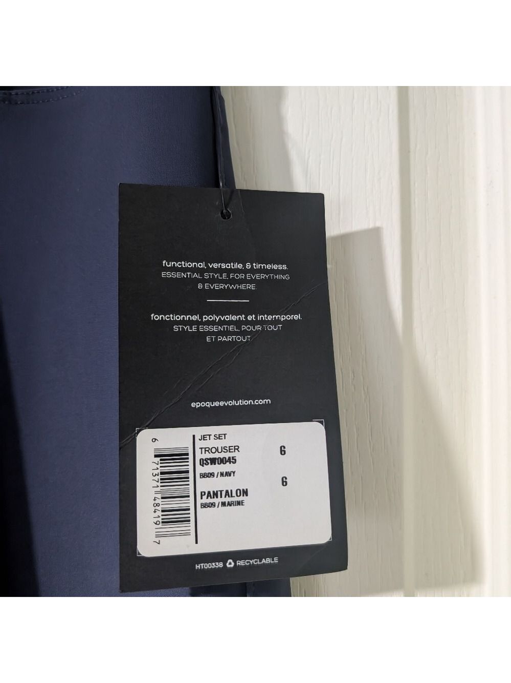 NWT epoque evolution | Jet Set Trousers In Navy Blue (Size 6) - Picture 7 of 10